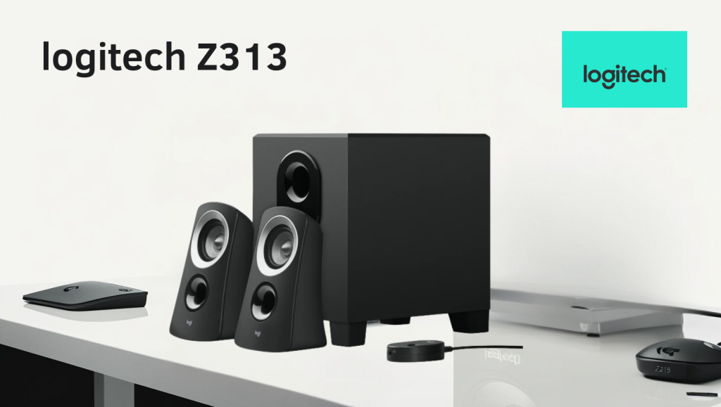 Altavoces Logitech Z313 en escritorio