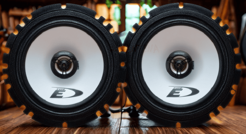 Alpine SXE-1725S en mesa de madera